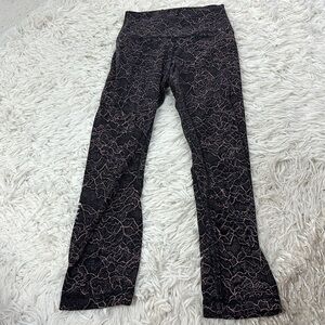 Lululemon Align Crop *21" Lacescape Spanish Rose Black
